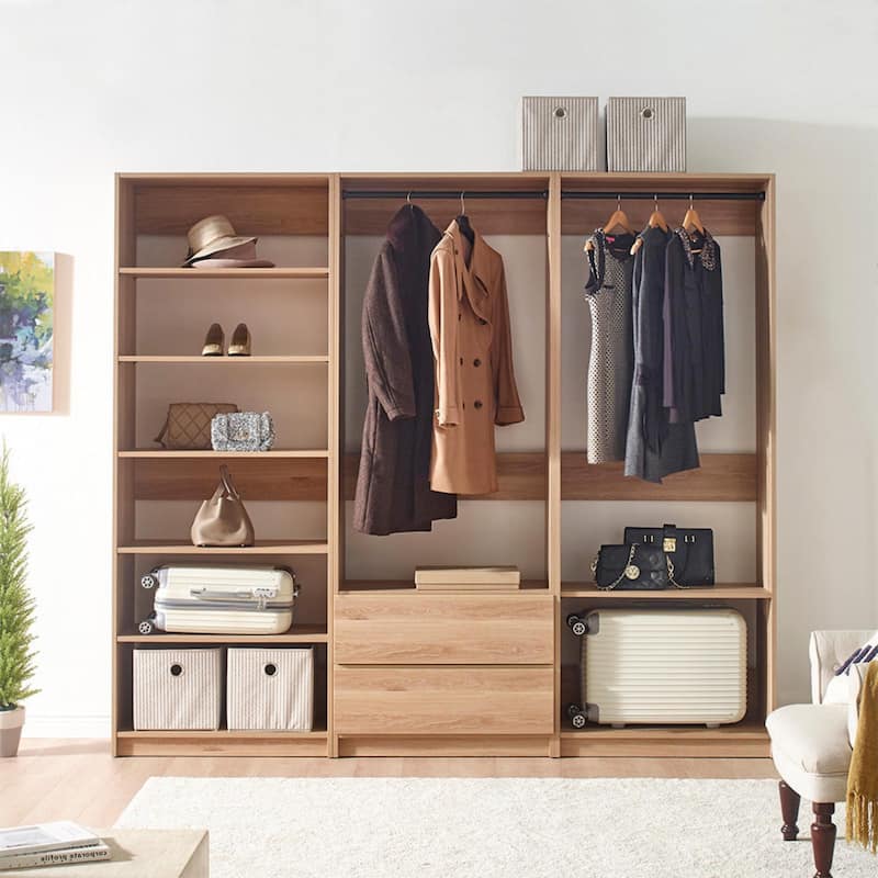 Prosper Freestanding Walk in Wood Closet System - 83" H x 94.2" W x 15.7" D