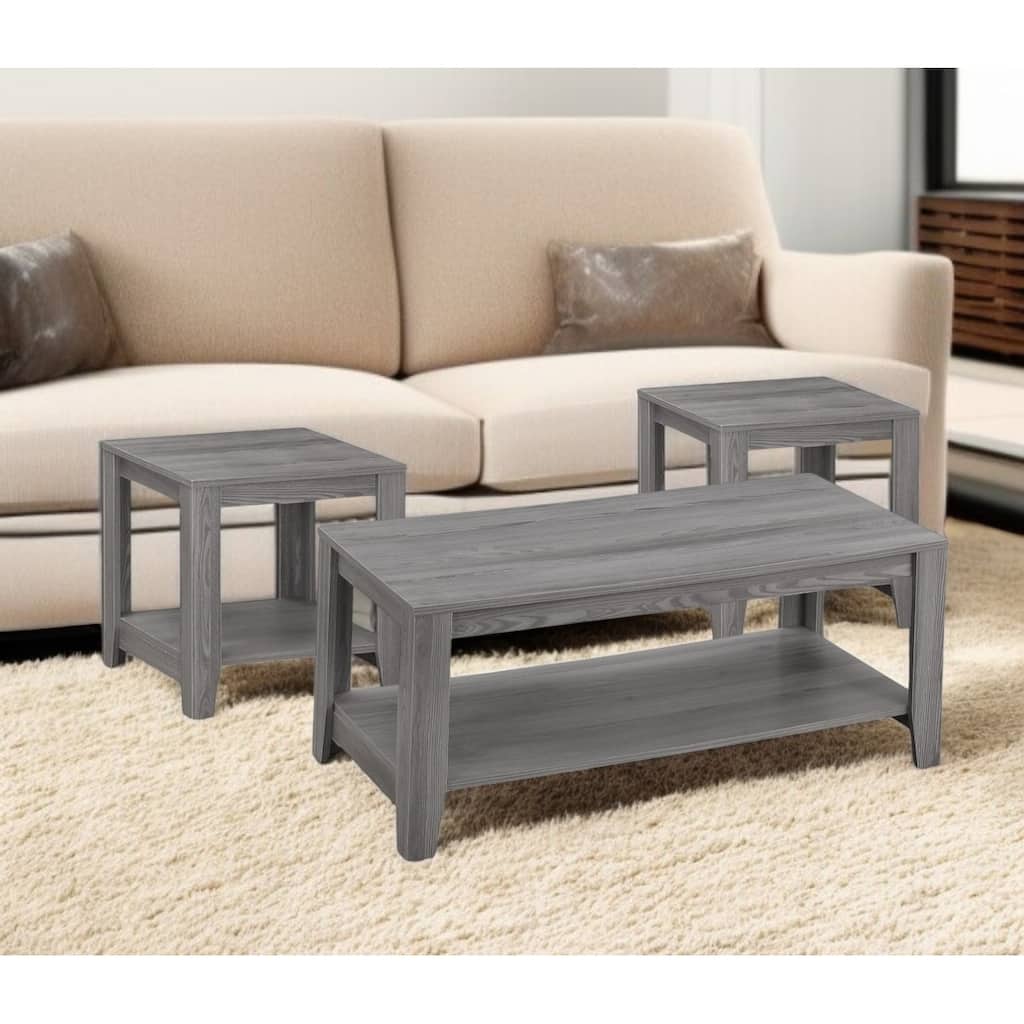 HomeRoots Grey Table Set 3Pcs Set - 42 x 20.5 x 17