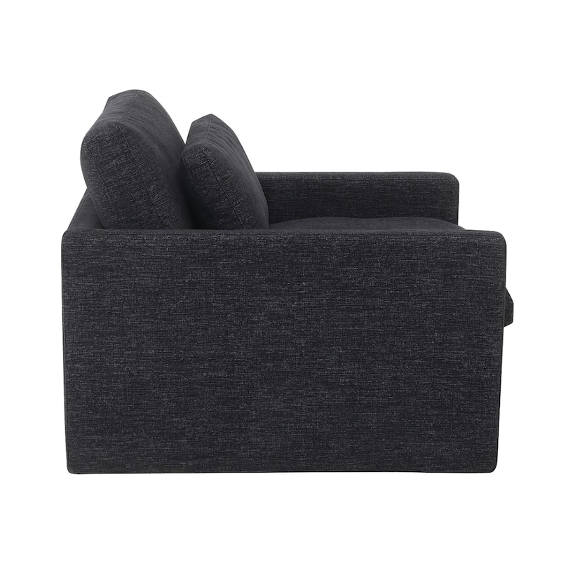 Upholstered Swivel Chair with Pillow