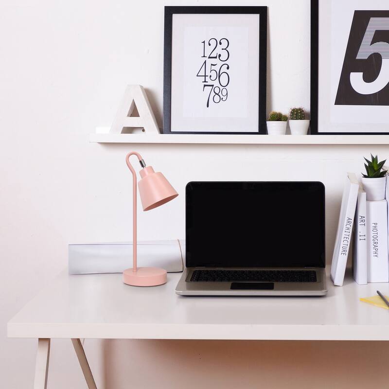 Looped Neck Desk Lamp with Adjustable Cone Shade - 16" - Pink