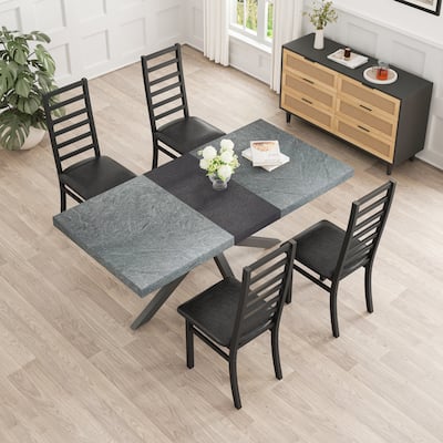 High Back Armless Metal Dining Chairs Set