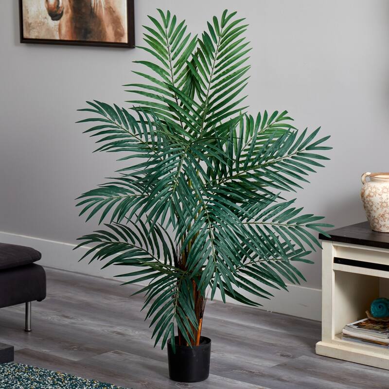 4ft Palm Tree Decor - Indoor Tropical Tree, Artificial Palm Plant for Home Office - 4ft.