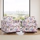 preview thumbnail 135 of 154, Set of 2 Modern Swivel Accent Armchairs Upholstered Arm Chairs Linen - Bright Floral