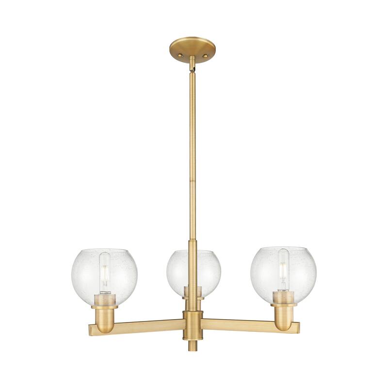 Innovations Lighting Endless Possibilities Arcadia - Athens - 3 Light 28" Stem Hung Chandelier - Brushed Brass/Seedy