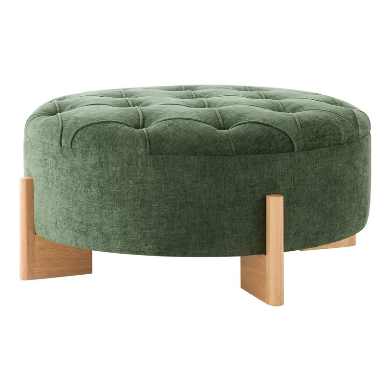 Modern Round Tufted Ottoman
