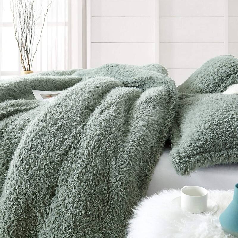 Fluffy Clouds - Coma Inducer® Oversized Comforter Set - Iceberg Green