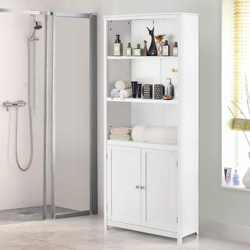 Costway Bookcase Shelving Storage Wooden Cabinet Unit Standing