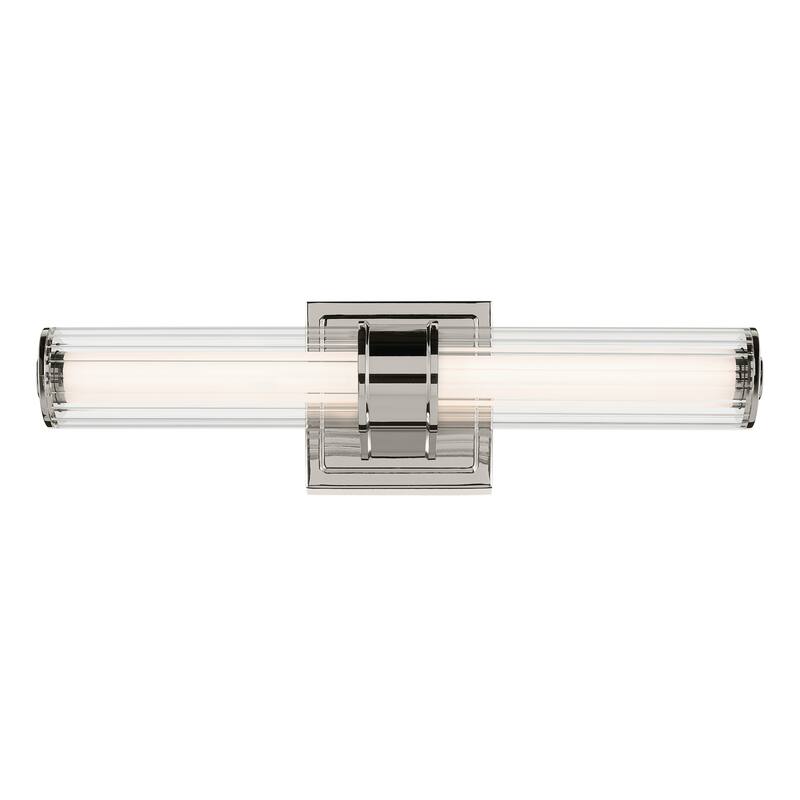Kichler Lighting Laurene 18.5" Linear Bath Bar Small LED with Clear Fluted Glass in Polished Nickel