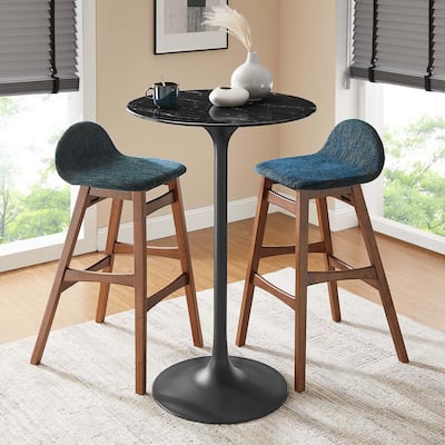 Lippa 28" Round Artificial Marble Bar Table