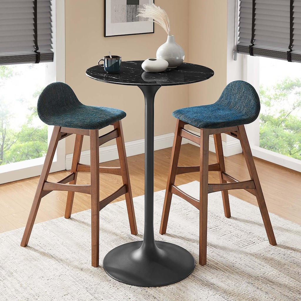 Lippa 28" Round Artificial Marble Bar Table