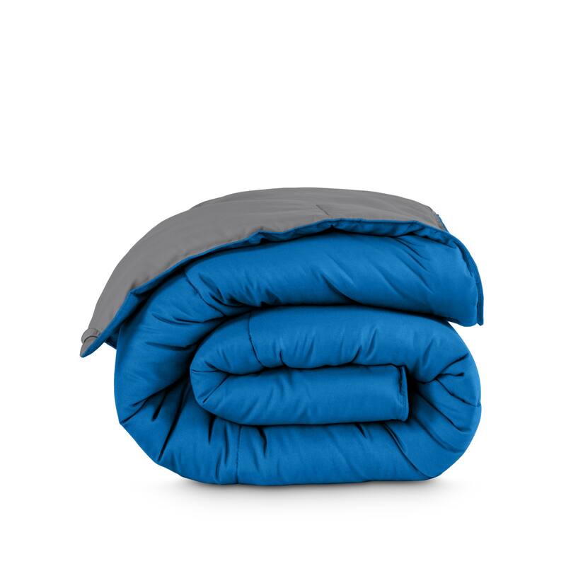 Bare Home Reversible All Season Down Alternative Comforter - Twin/Twin XL - Grey/Medium blue