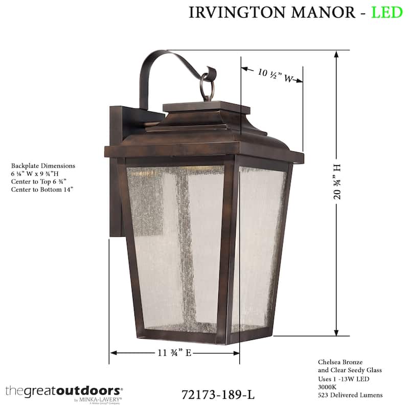 The Great Outdoors Irvington Manor Single Light 20-3/4" High