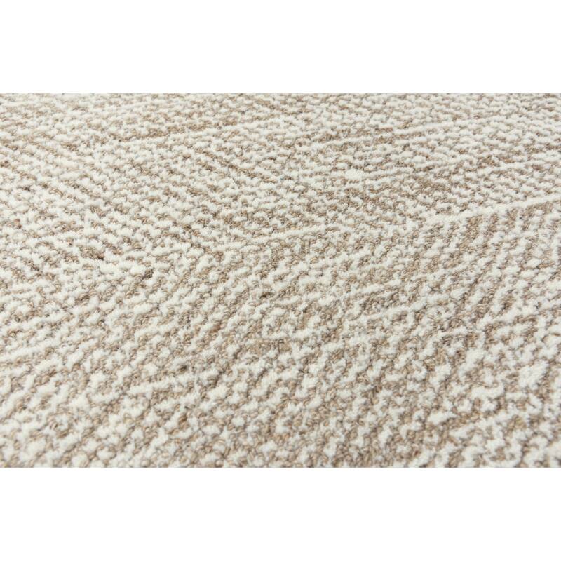 Alora Decor Trace Tan Geometric Hand-tufted Wool Rug