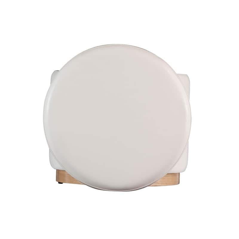 Rue Faux Leather Round Storage Ottoman