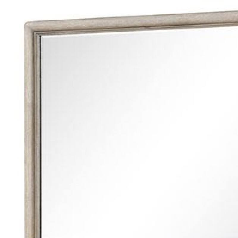 Myna Dresser Mirror, Beveled Glass, Oak Brown Solid Wood, 34x45 - Oak Brown