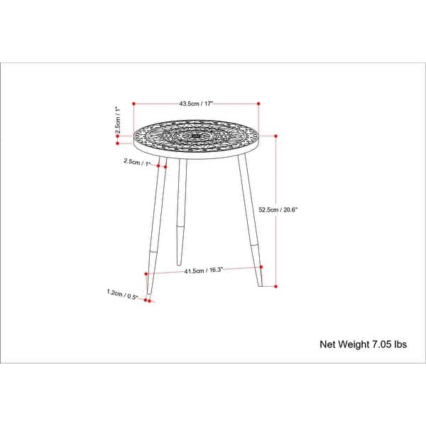 WYNDENHALL Bloomfield Boho 17 inch Wide Metal Side Table in Grey - 17 ...