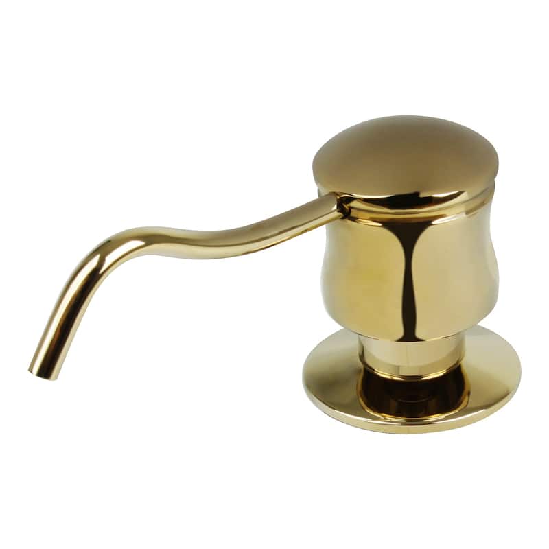 Built in Gold finish Soap Dispenser Refill from Top with 17 OZ Bottle - 3 Years Warranty - Golden