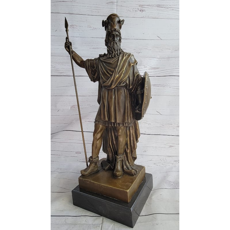 Achaemenid Persian King Darius Cyrus Xerxes Bronze Statue Sculpture Figure Art On Marble Base