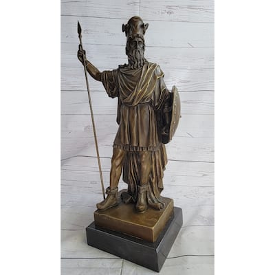 Achaemenid Persian King Darius Cyrus Xerxes Bronze Statue Sculpture Figure Art On Marble Base