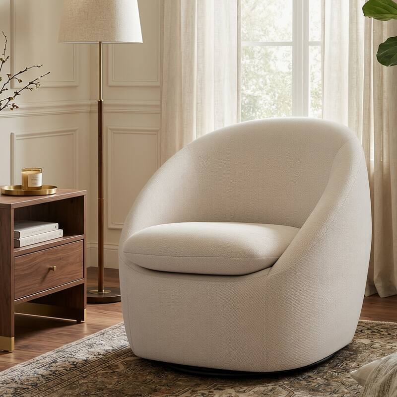 360° Swivel Chenille Upholstered Barrel Accent Chair Armchair - 30.3"W x 28.7"D x 29.5"H