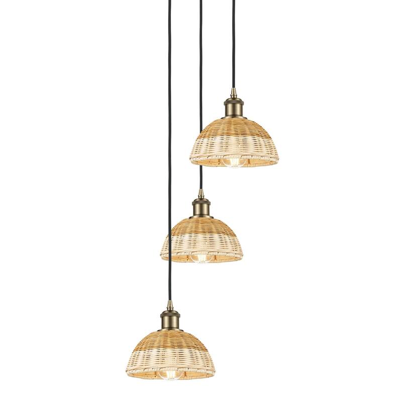 Innovations Lighting 113B-3P-29-14 Bristol Natural II Pendant Bristol - Antique Brass / Natural