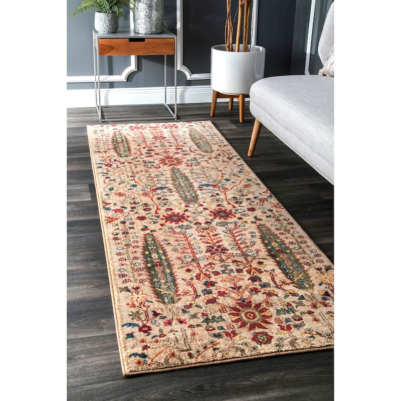 Nuloom Dasilva Tribal Fringe Area Rug - 2'6" x 6' Runner - Olive