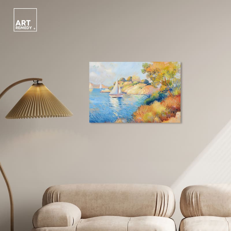 Art Remedy Sail Off In The Morning Gallery Wrapped Impressionism 1 Piece Canvas Wall Art