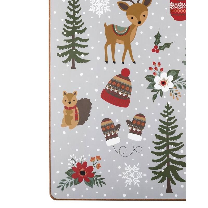 Woodland Christmas Hardboard Placemat Set of 6