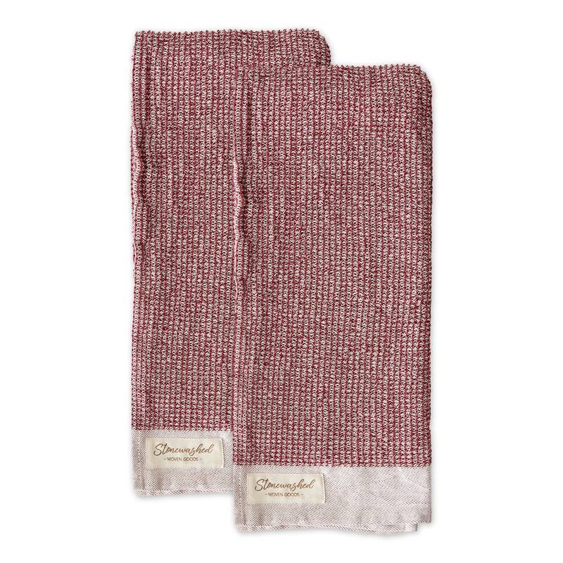 DII Washed Waffle Woven Dishtowel Set of 2