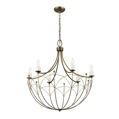 Kichler Lighting Topiary 28 inch 6-Light Chandelier Matte White and Character Bronze