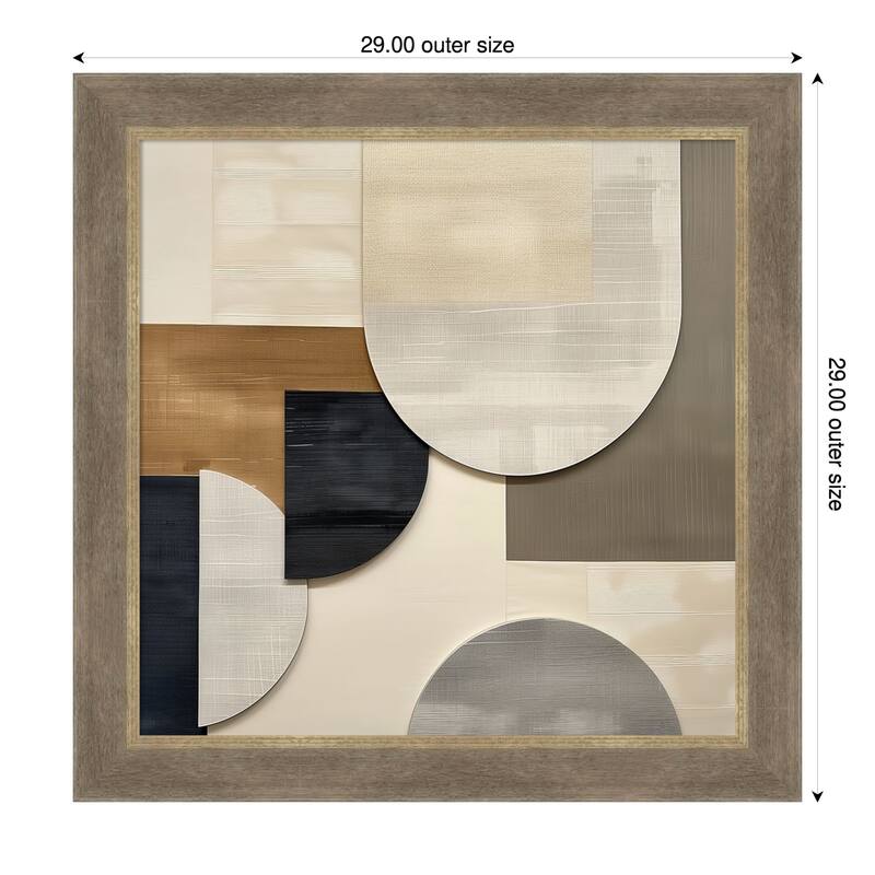 Tan Shaped in Layers by Tradelink inhouse artist Wood Framed Wall Art Print - Driftwood Tan - 29 x 29 in