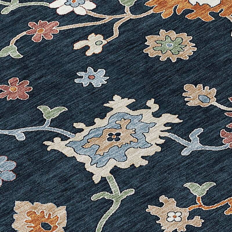 Machine Washable Indoor/ Outdoor Chantille Traditonal Kashan Rug