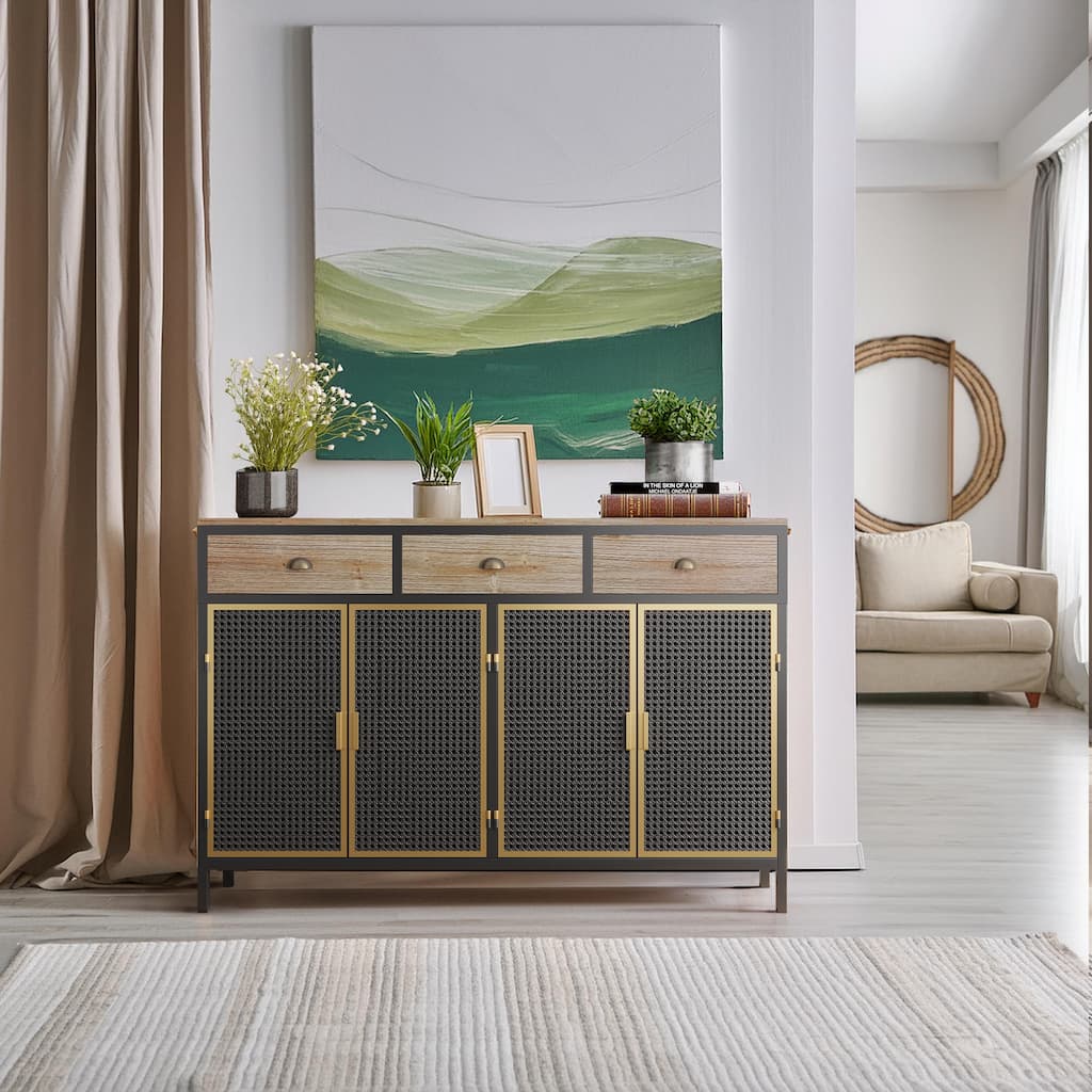 Freestanding Sideboard Storage Cabinet Entryway Floor Cabinet