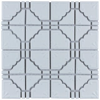 SomerTile White Porcelain Mosaic Floor Wall Tile