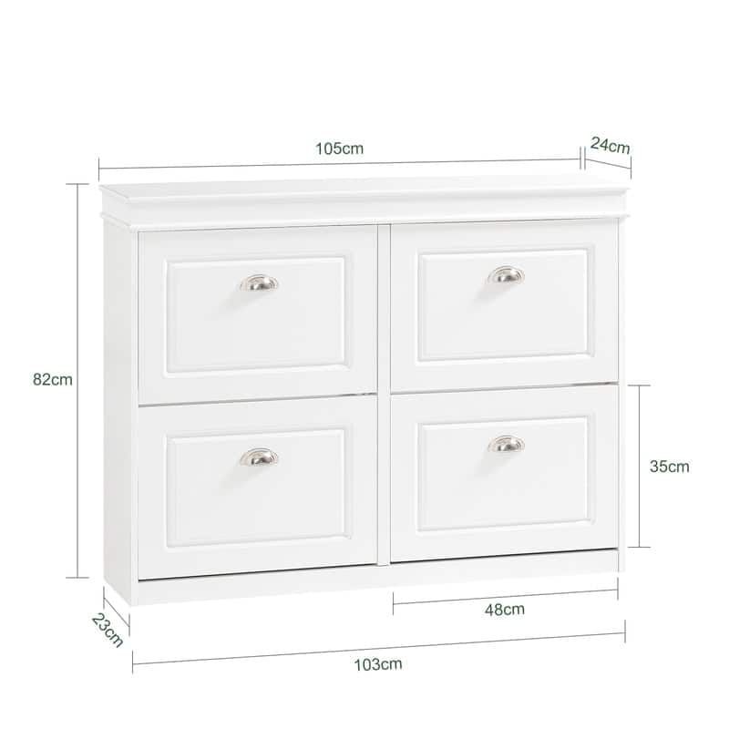 SoBuy FSR79-W, 4 Drawers Shoe Cabinet Shoe Rack Shoe Storage
