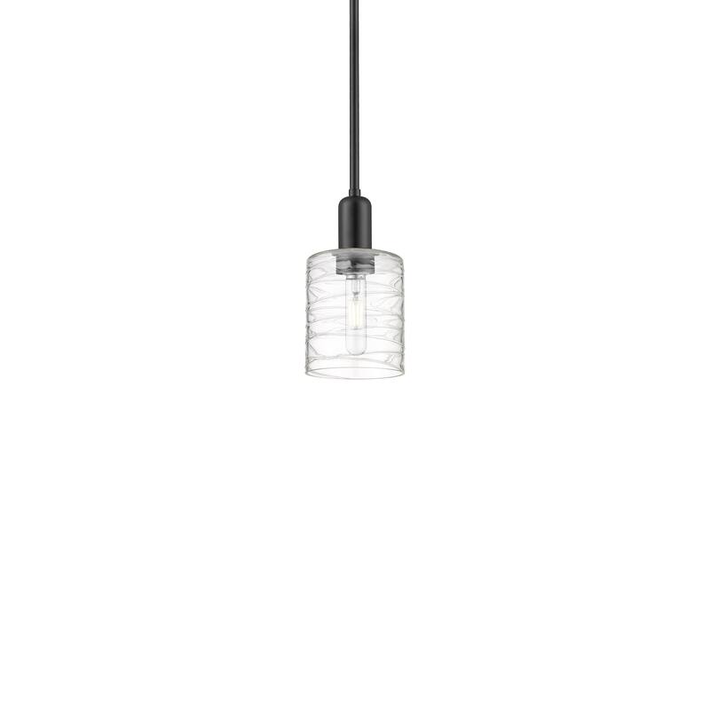 Innovations Lighting 716-1S-10-5 Cobbleskill Pendant Cobbleskill 5" - Matte Black / Deco Swirl