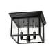 preview thumbnail 7 of 12, Industrial 3-Light Square Seeded Glass Cage Flush Mount Light 9.8in