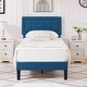 preview thumbnail 45 of 58, VECELO Tufted Upholstered Kids Bed with Adjustable Headboard,Twin Size Bed Set of 2