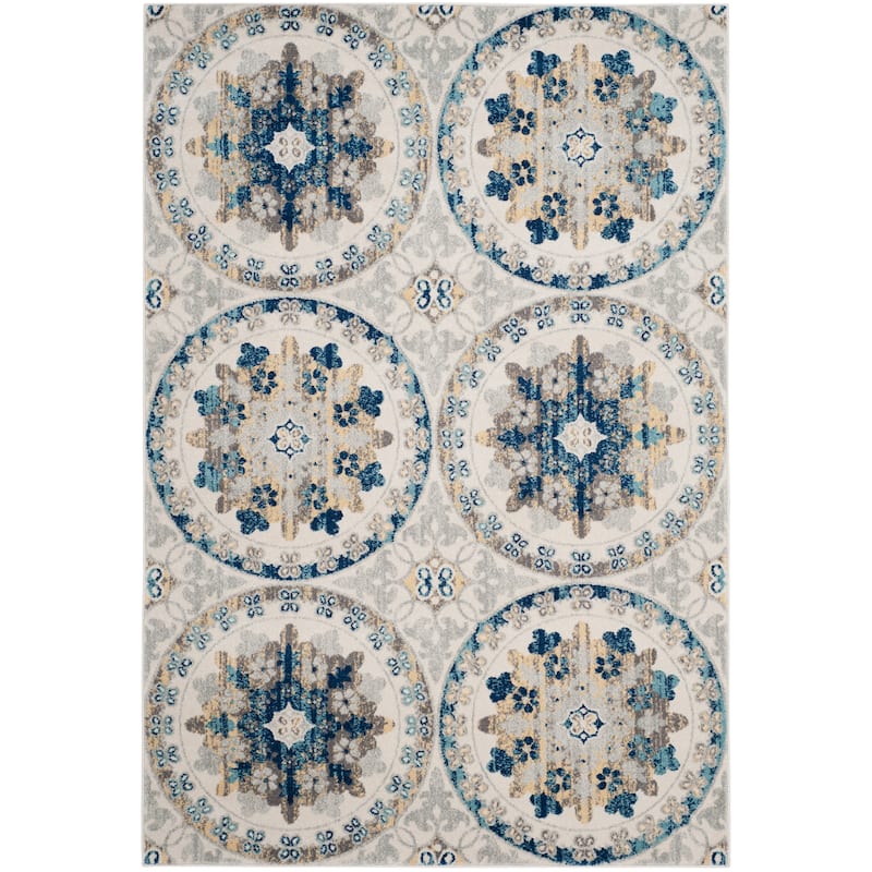 SAFAVIEH Evoke Dildora Distressed Vintage Boho Rug - 4' x 6' - Ivory/Blue