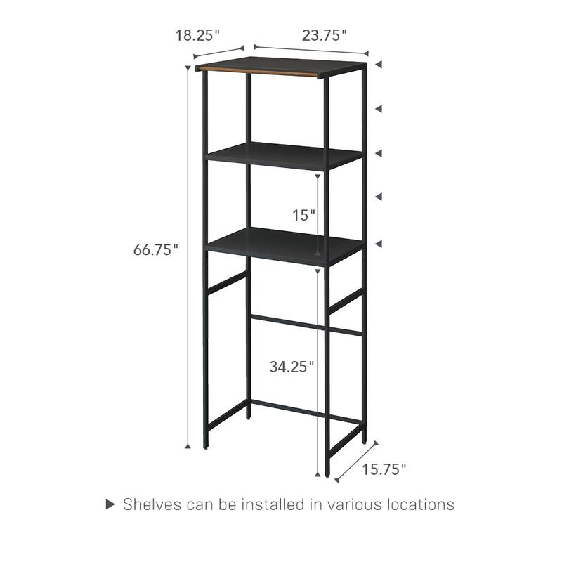 Yamazaki Home Storage Rack - Three Sizes, Steel, 67-Inch (Fridge), Holds 64.9 lbs, Adjustable