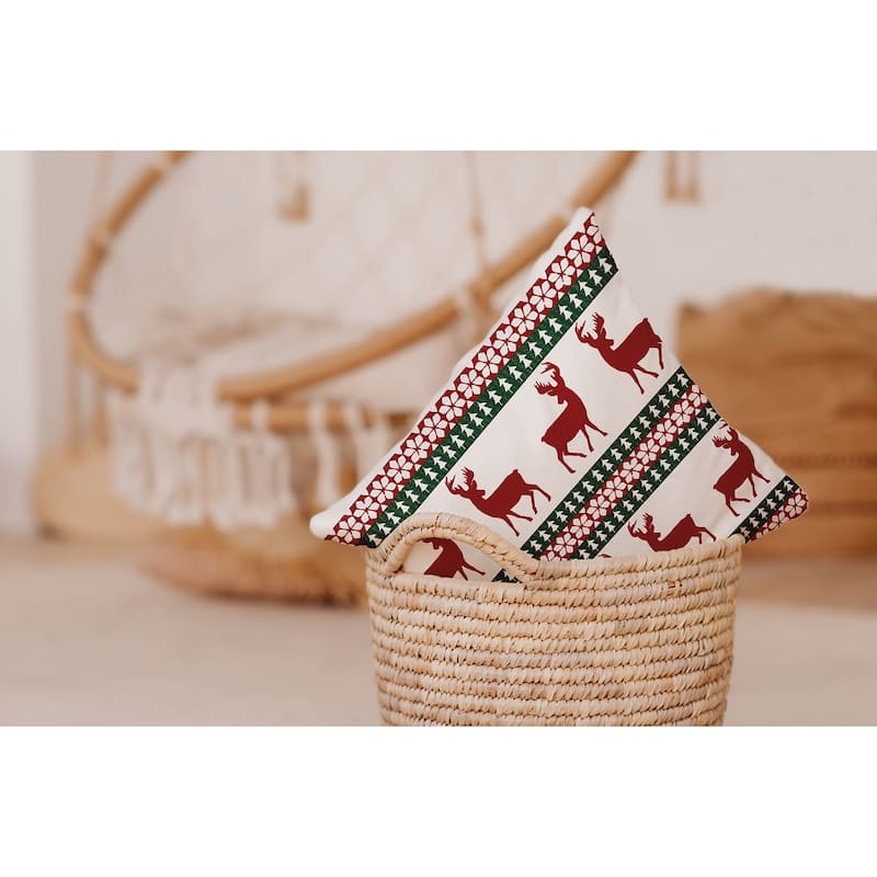Lace Reindeer Ensemble Accent Pillow