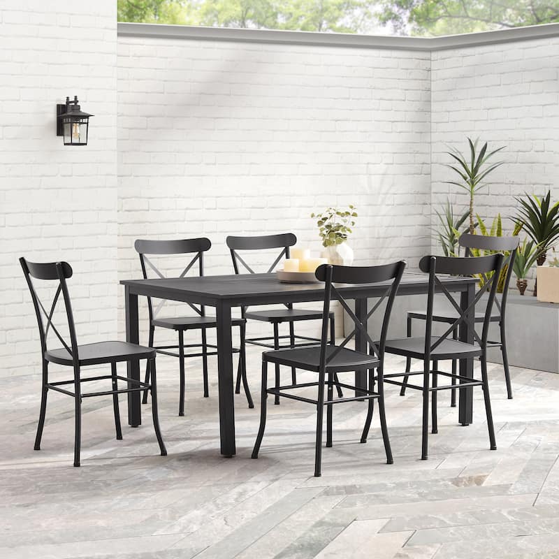 Crosley Astrid 7Pc Outdoor Metal Dining Set - 86"x109"x34.88"