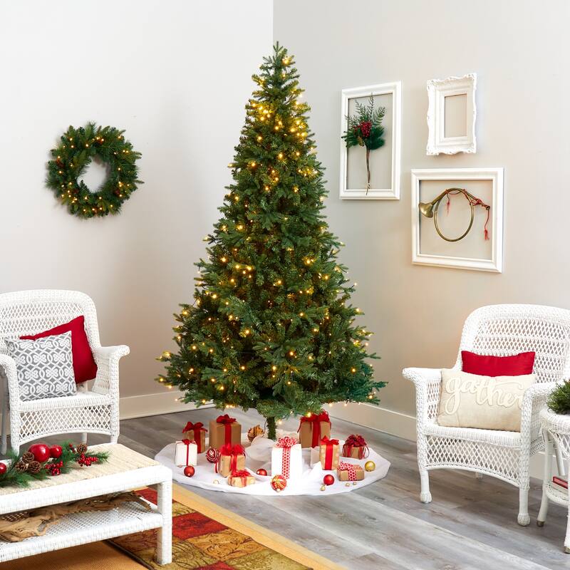 8ft Artificial Christmas Tree with Clear Lights - Vermont Fir Holiday Decor - Green - 96