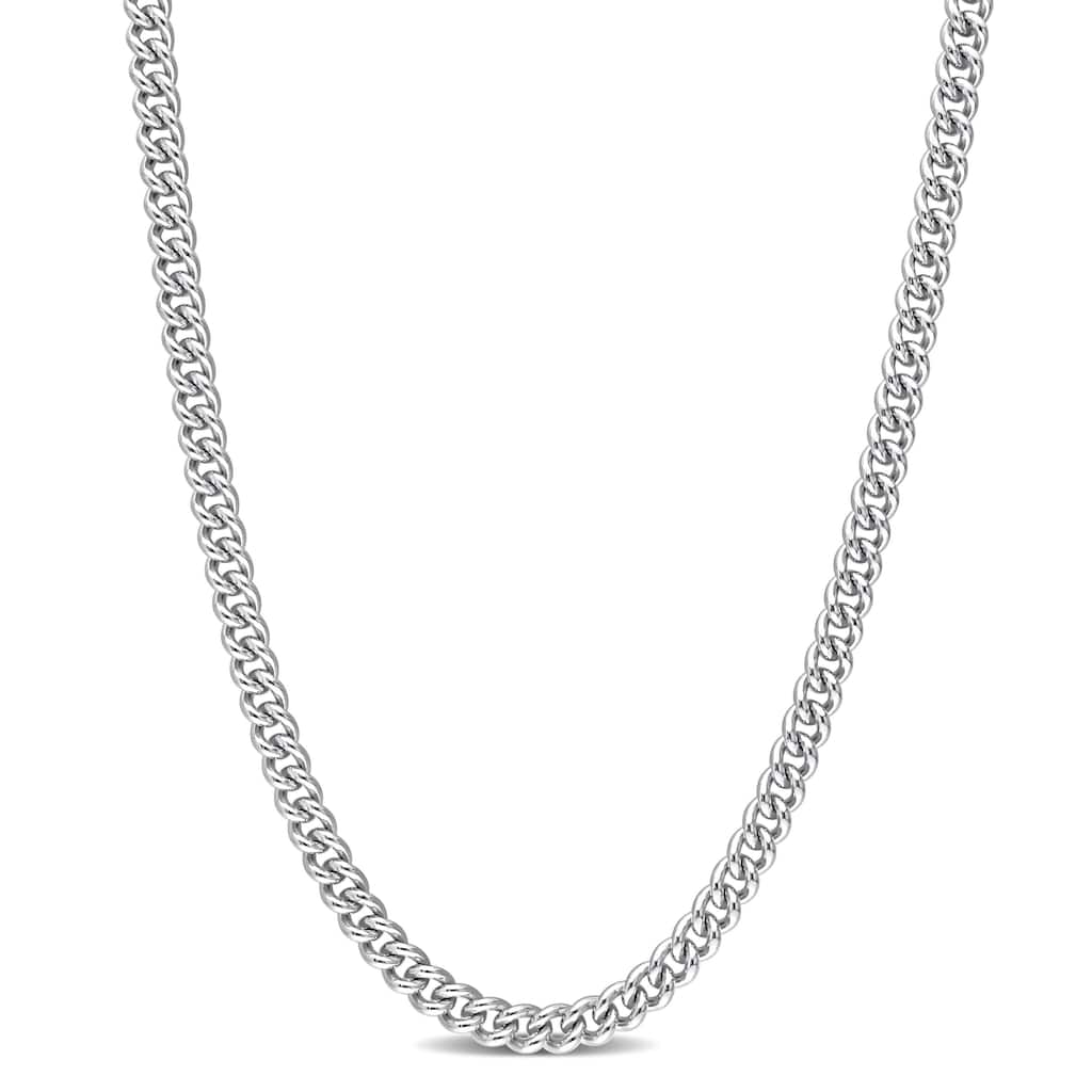 Miadora Sterling Silver Curb Link Necklace
