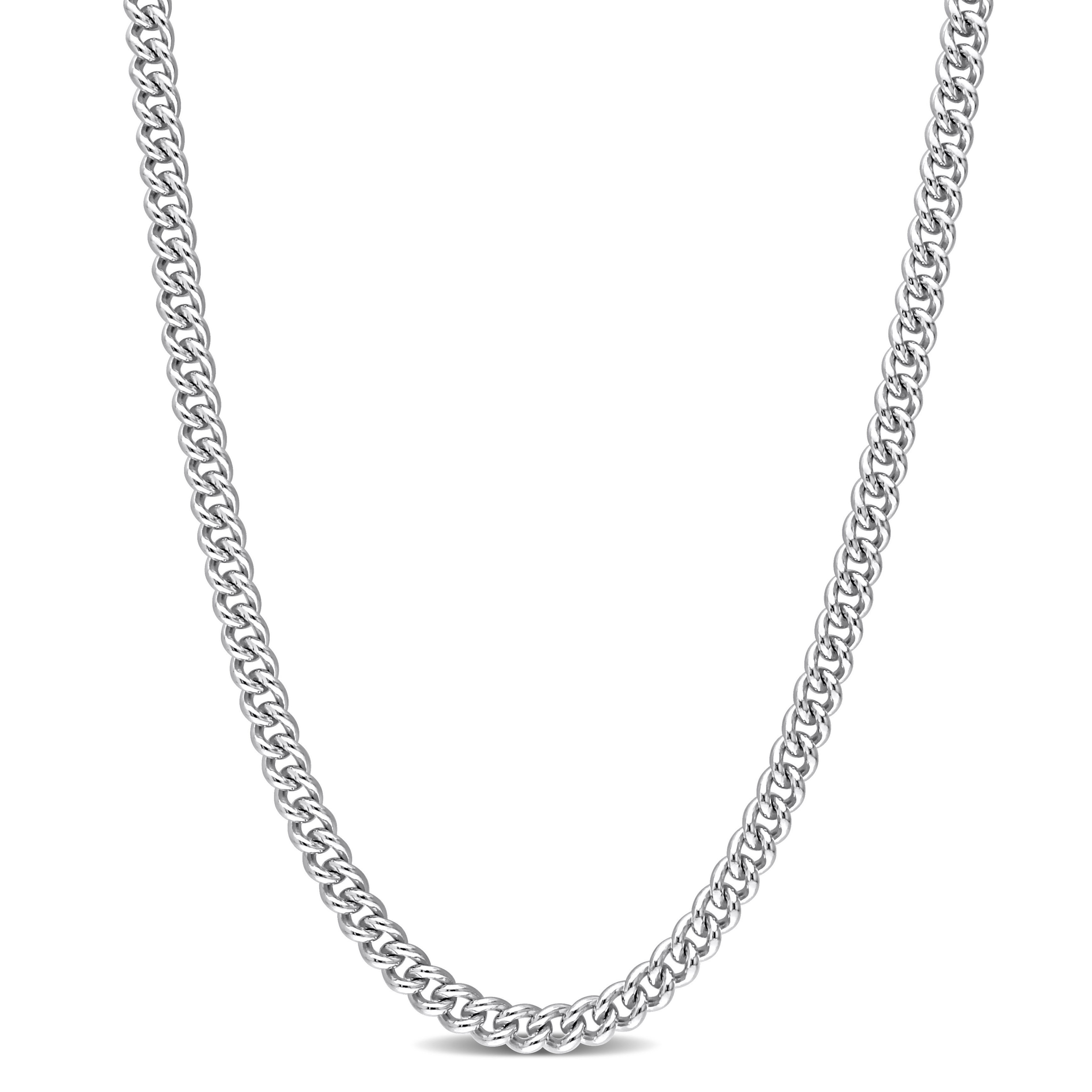 Miadora Sterling Silver Curb Link Necklace
