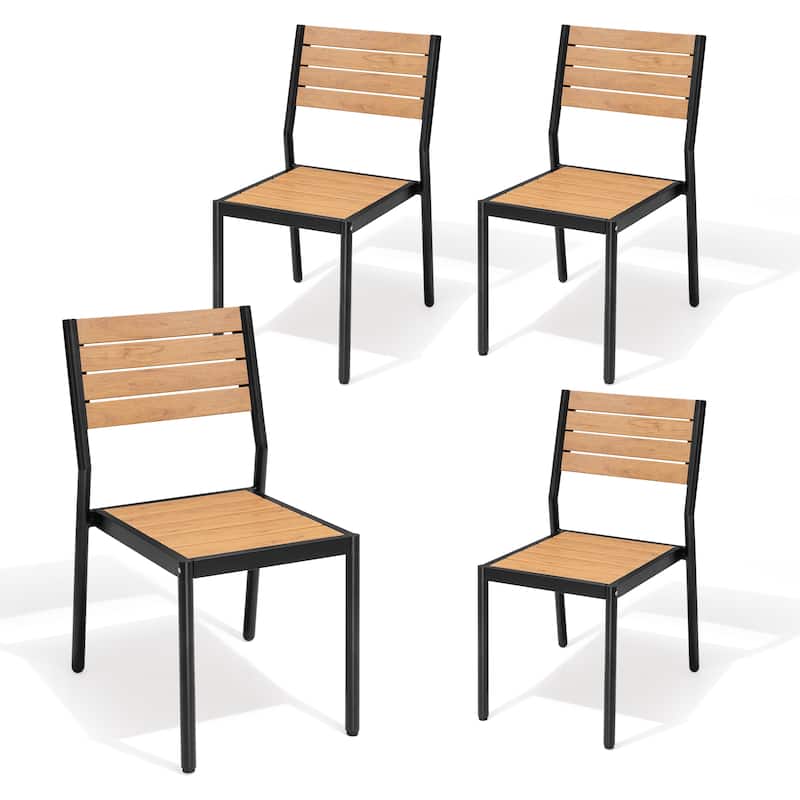 Outdoor Dining Chairs Modern Aluminum Stackable Armless Chairs for Patio