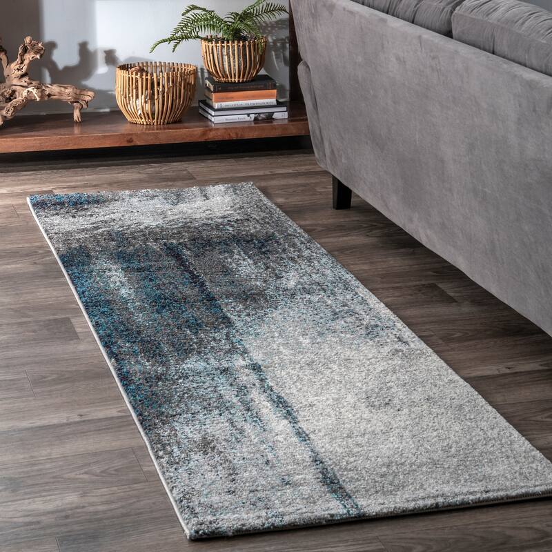 Nuloom Contemporary Abstract Painting Grey Rug