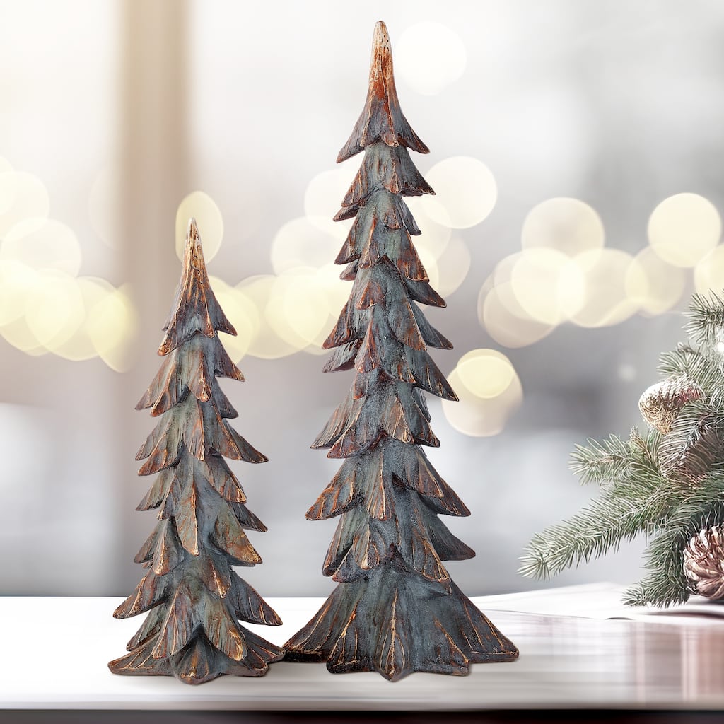 17.5-23" Resin Highlands Tree Set of 2