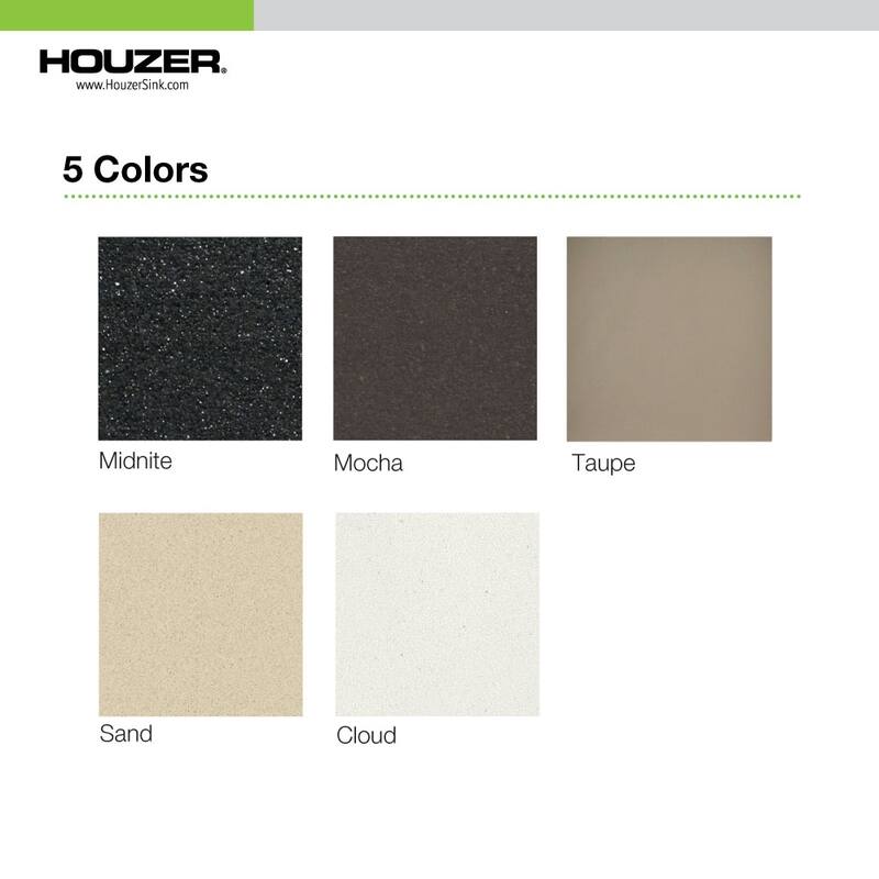 Houzer G-300U Quartztone 24-3/8" Undermount Single Basin Granite
