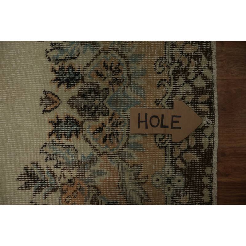 Hand Knotted Oriental 100% Wool Carpet Transitional Floral Beige & Ivories Anatolian Area Rug - 9' 3'' X 5' 8''